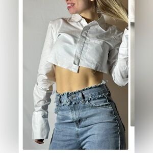 Elegant White Cropped Blouse
